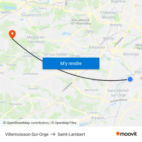 Villemoisson-Sur-Orge to Saint-Lambert map