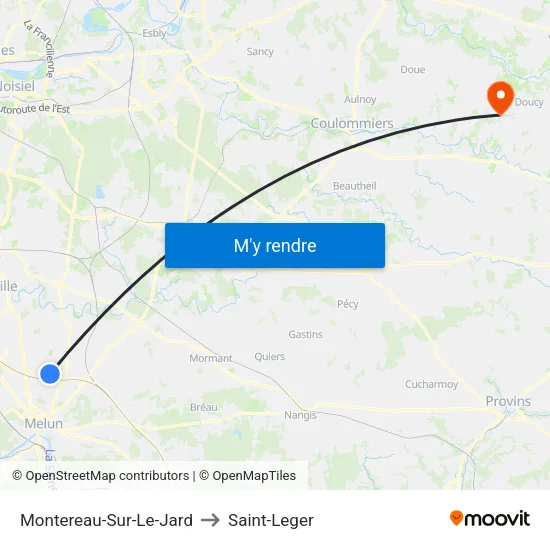 Montereau-Sur-Le-Jard to Saint-Leger map