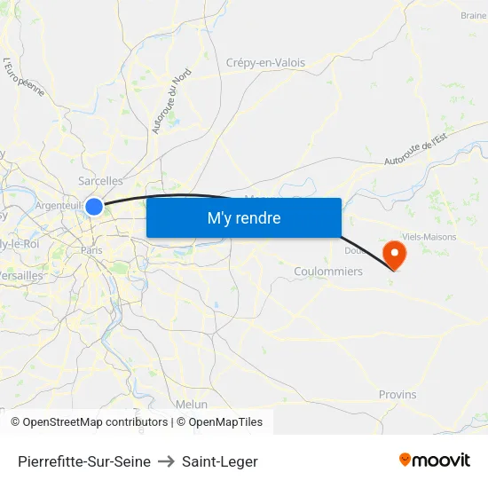 Pierrefitte-Sur-Seine to Saint-Leger map