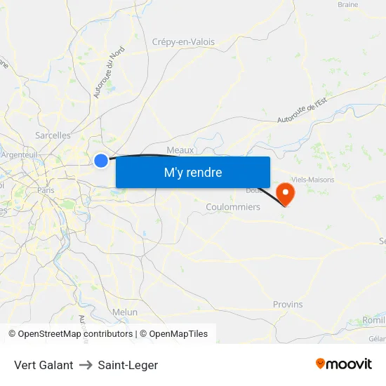 Vert Galant to Saint-Leger map