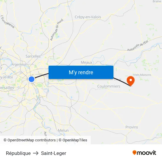 République to Saint-Leger map