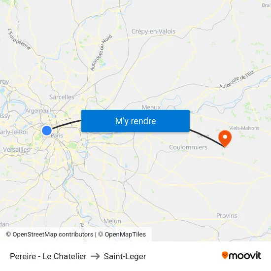 Pereire - Le Chatelier to Saint-Leger map