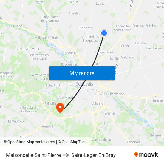 Maisoncelle-Saint-Pierre to Saint-Leger-En-Bray map