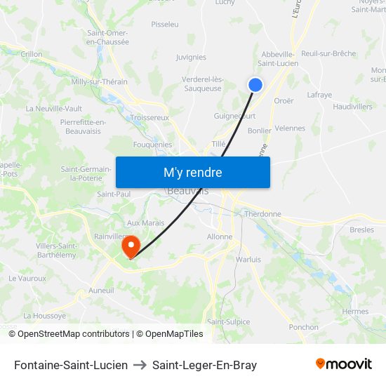 Fontaine-Saint-Lucien to Saint-Leger-En-Bray map