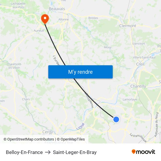 Belloy-En-France to Saint-Leger-En-Bray map