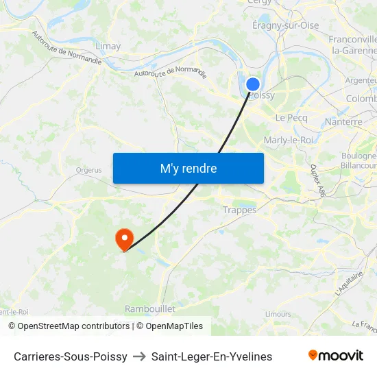 Carrieres-Sous-Poissy to Saint-Leger-En-Yvelines map