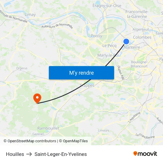 Houilles to Saint-Leger-En-Yvelines map