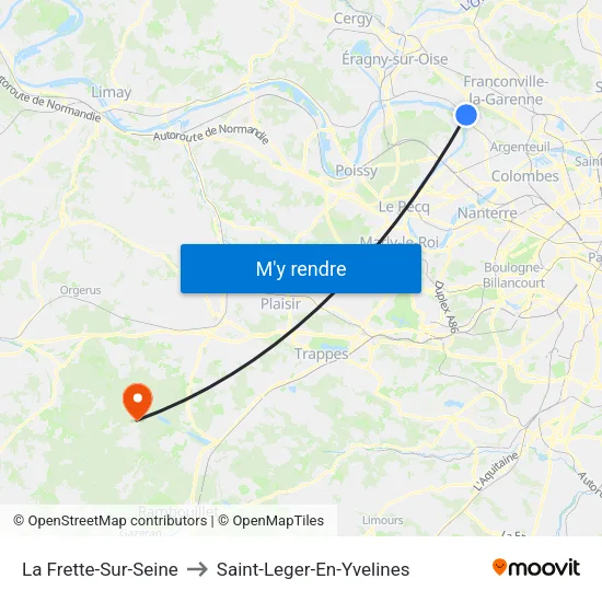 La Frette-Sur-Seine to Saint-Leger-En-Yvelines map