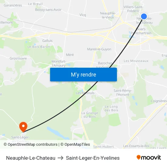 Neauphle-Le-Chateau to Saint-Leger-En-Yvelines map