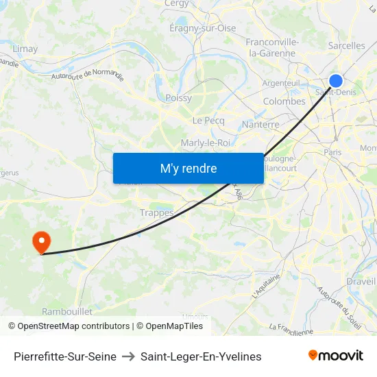 Pierrefitte-Sur-Seine to Saint-Leger-En-Yvelines map