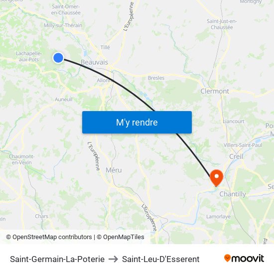 Saint-Germain-La-Poterie to Saint-Leu-D'Esserent map