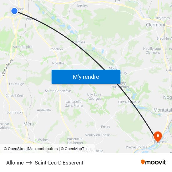 Allonne to Saint-Leu-D'Esserent map