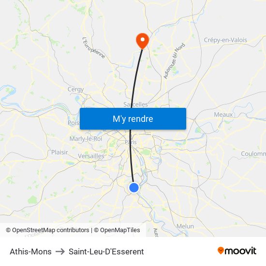 Athis-Mons to Saint-Leu-D'Esserent map