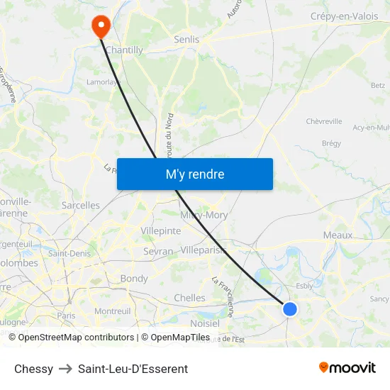 Chessy to Saint-Leu-D'Esserent map