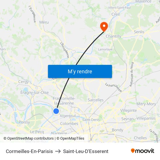 Cormeilles-En-Parisis to Saint-Leu-D'Esserent map