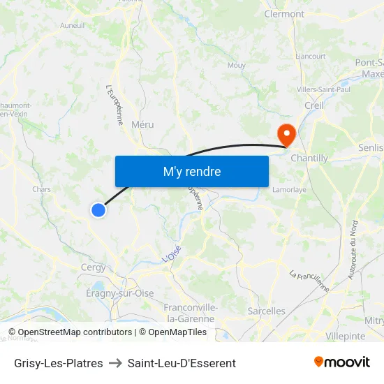 Grisy-Les-Platres to Saint-Leu-D'Esserent map