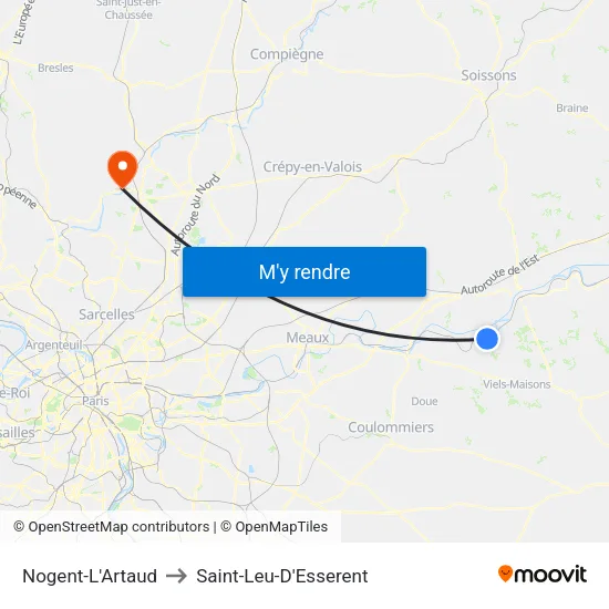 Nogent-L'Artaud to Saint-Leu-D'Esserent map