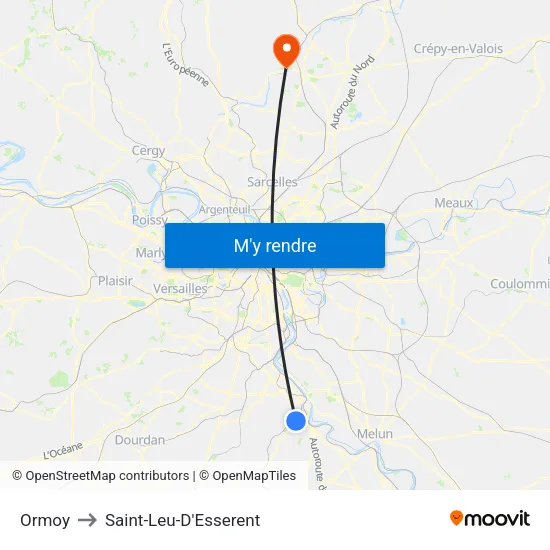 Ormoy to Saint-Leu-D'Esserent map