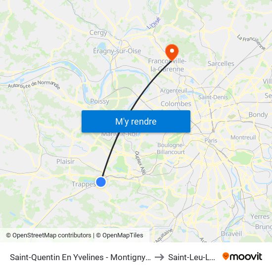 Saint-Quentin En Yvelines - Montigny-Le-Bretonneux to Saint-Leu-La-Foret map