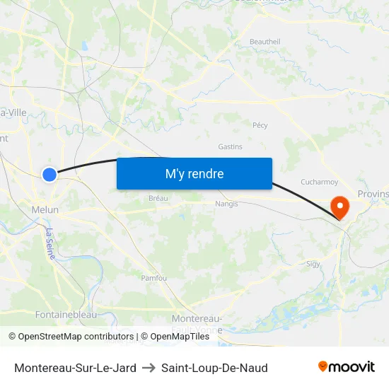 Montereau-Sur-Le-Jard to Saint-Loup-De-Naud map