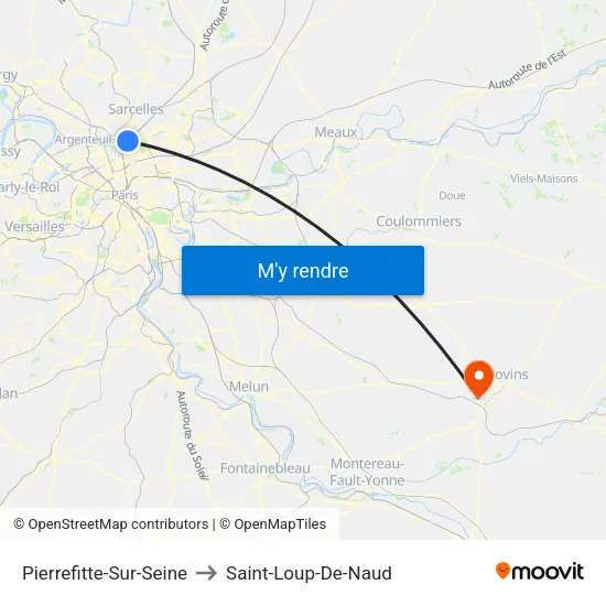 Pierrefitte-Sur-Seine to Saint-Loup-De-Naud map