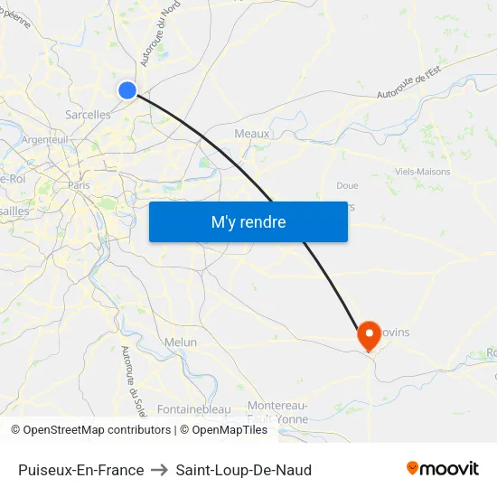 Puiseux-En-France to Saint-Loup-De-Naud map