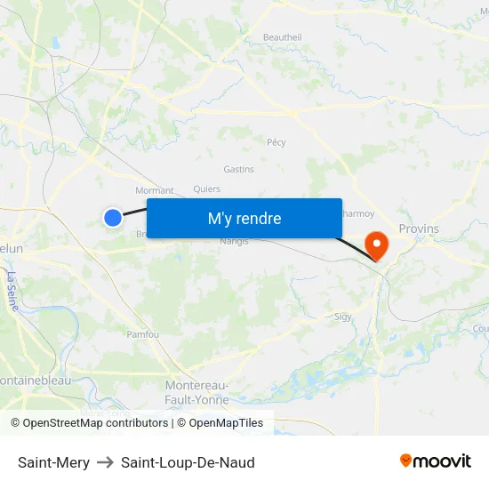 Saint-Mery to Saint-Loup-De-Naud map