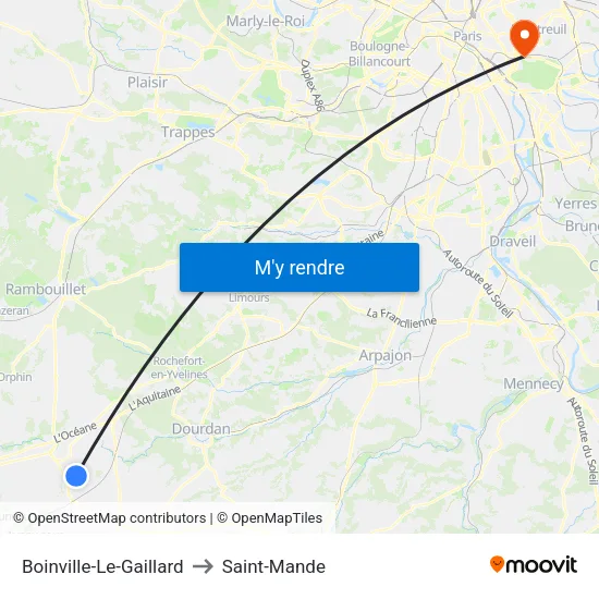 Boinville-Le-Gaillard to Saint-Mande map