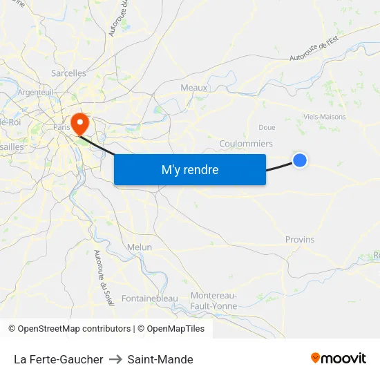 La Ferte-Gaucher to Saint-Mande map