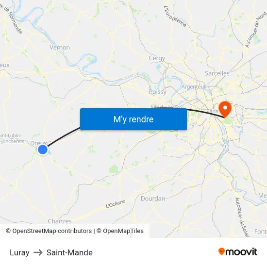 Luray to Saint-Mande map