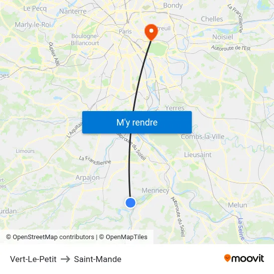 Vert-Le-Petit to Saint-Mande map