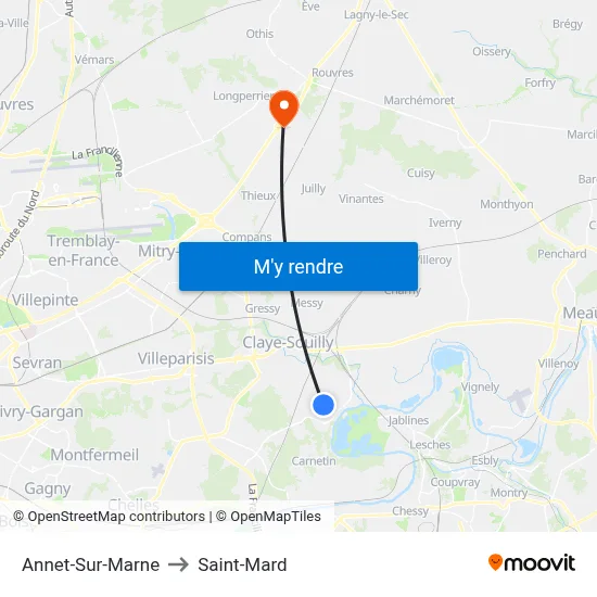 Annet-Sur-Marne to Saint-Mard map