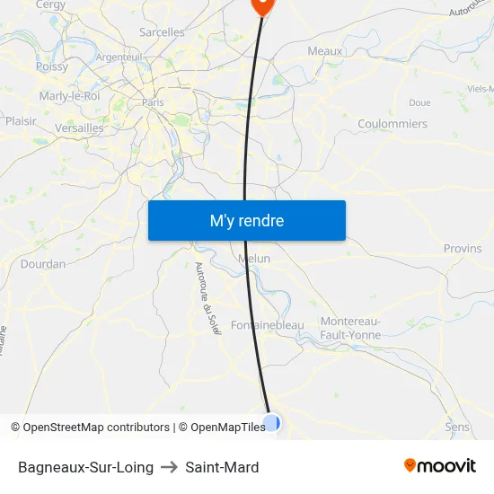 Bagneaux-Sur-Loing to Saint-Mard map