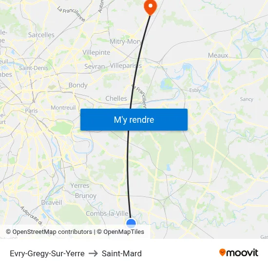 Evry-Gregy-Sur-Yerre to Saint-Mard map
