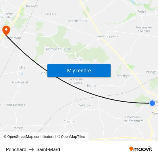 Penchard to Saint-Mard map