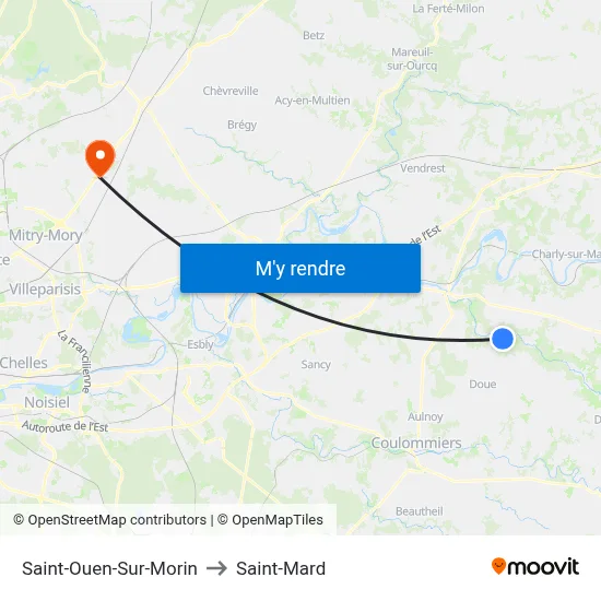 Saint-Ouen-Sur-Morin to Saint-Mard map