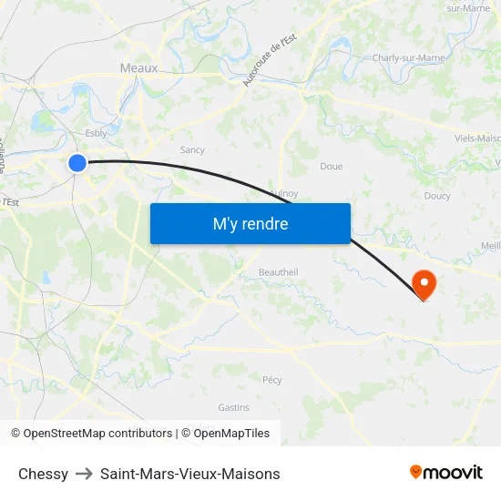 Chessy to Saint-Mars-Vieux-Maisons map