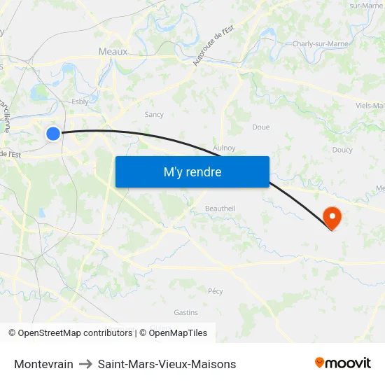 Montevrain to Saint-Mars-Vieux-Maisons map