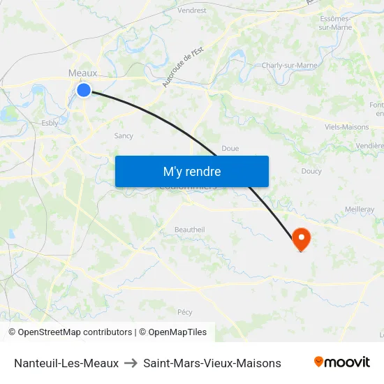 Nanteuil-Les-Meaux to Saint-Mars-Vieux-Maisons map