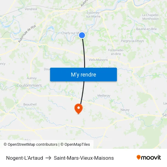 Nogent-L'Artaud to Saint-Mars-Vieux-Maisons map