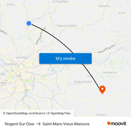 Nogent-Sur-Oise to Saint-Mars-Vieux-Maisons map