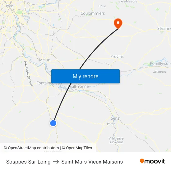 Souppes-Sur-Loing to Saint-Mars-Vieux-Maisons map