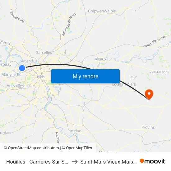 Houilles - Carrières-Sur-Seine to Saint-Mars-Vieux-Maisons map