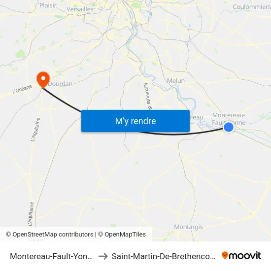 Montereau-Fault-Yonne to Saint-Martin-De-Brethencourt map