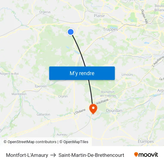 Montfort-L'Amaury to Saint-Martin-De-Brethencourt map