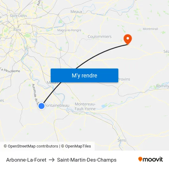 Arbonne-La-Foret to Saint-Martin-Des-Champs map