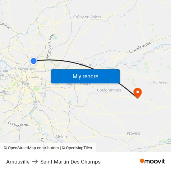 Arnouville to Saint-Martin-Des-Champs map