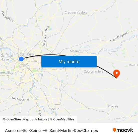 Asnieres-Sur-Seine to Saint-Martin-Des-Champs map