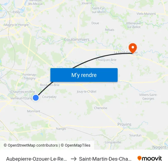Aubepierre-Ozouer-Le-Repos to Saint-Martin-Des-Champs map