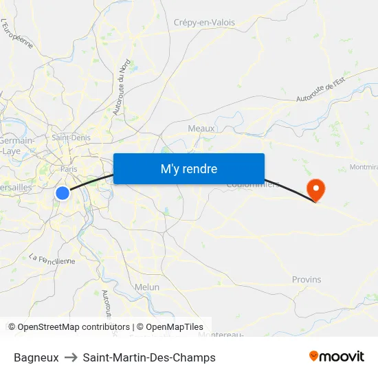 Bagneux to Saint-Martin-Des-Champs map